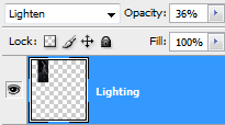 layer mode to lighten